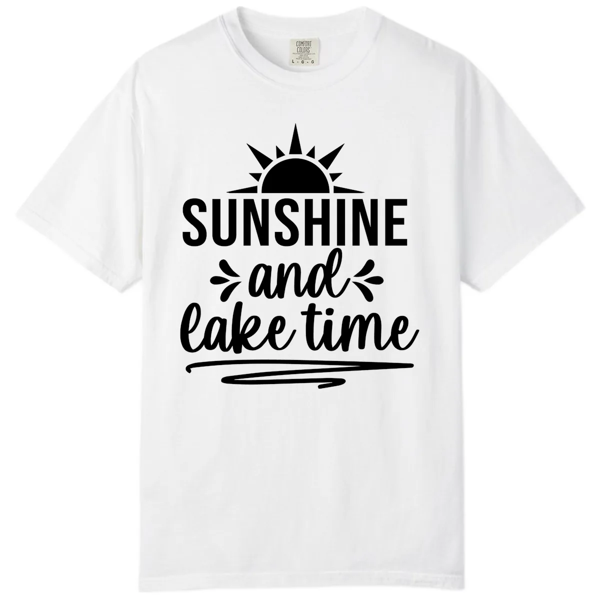 Sunshine And Lake Time Graphic Comfort Color in White