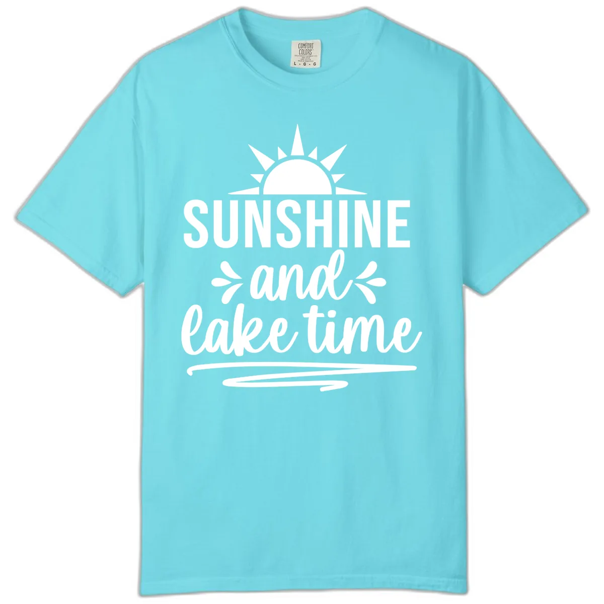 Sunshine And Lake Time Graphic Comfort Color in Lagoon Blue