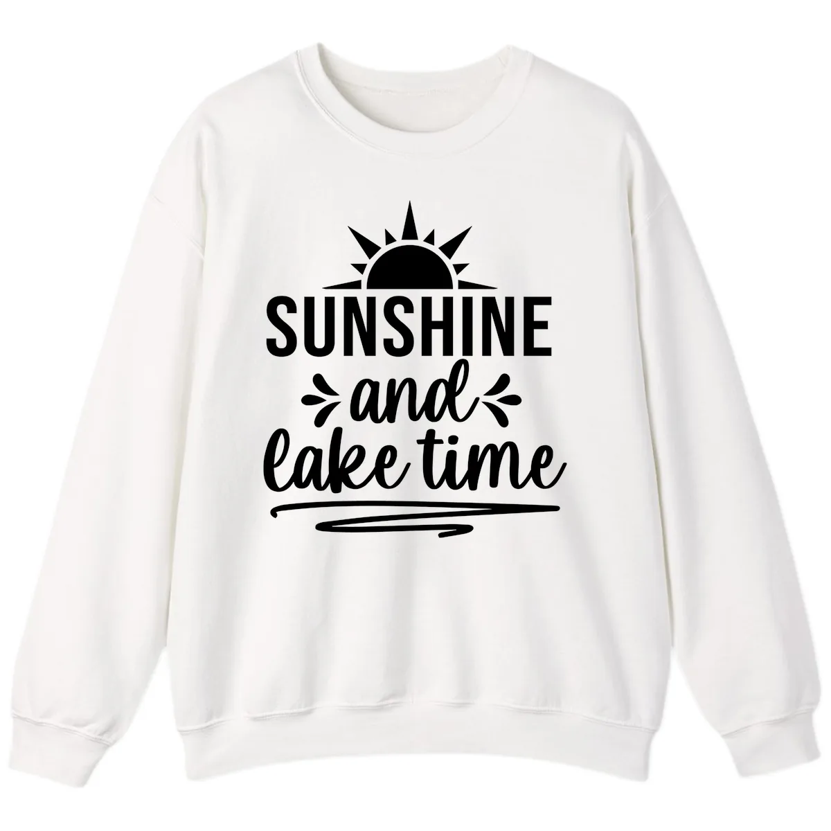 Sunshine And Lake Time Graphic Sweatshirt in White