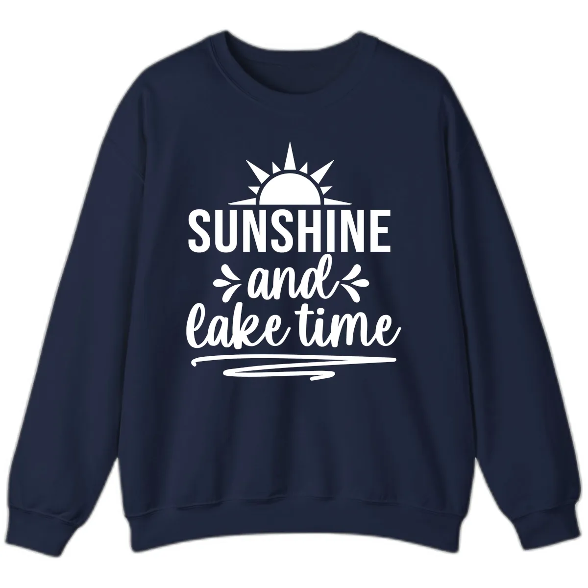 Sunshine And Lake Time Graphic Sweatshirt in Navy