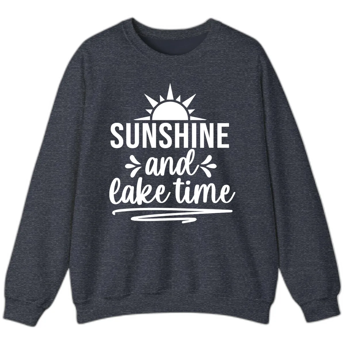 Sunshine And Lake Time Graphic Sweatshirt in Heather Sport Dark Navy