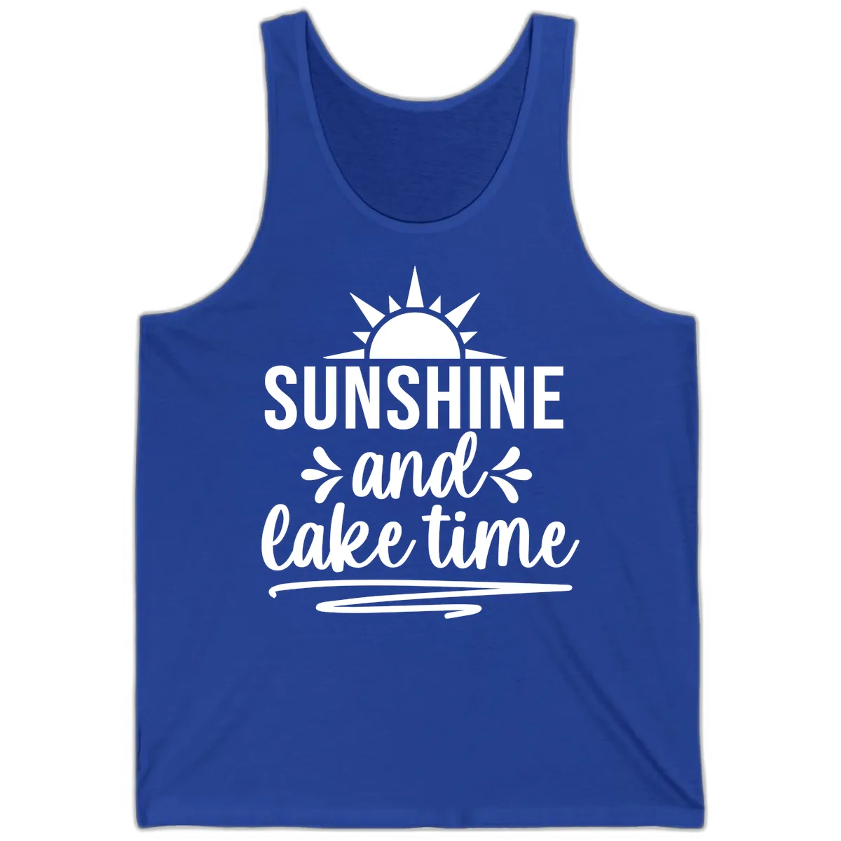 Sunshine And Lake Time Graphic Tank in True Royal