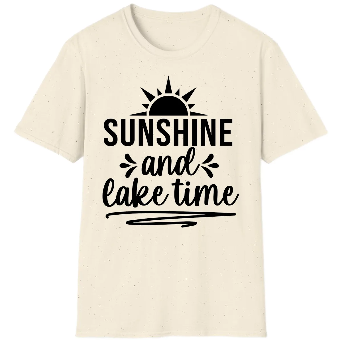 Sunshine And Lake Time Graphic T-Shirt in Natural