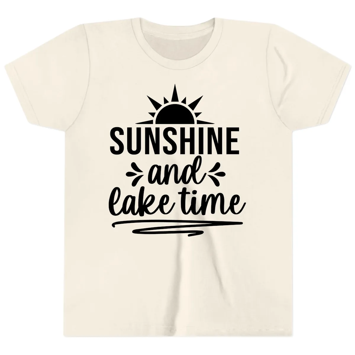 Sunshine And Lake Time Graphic Youth T-Shirt in Natural