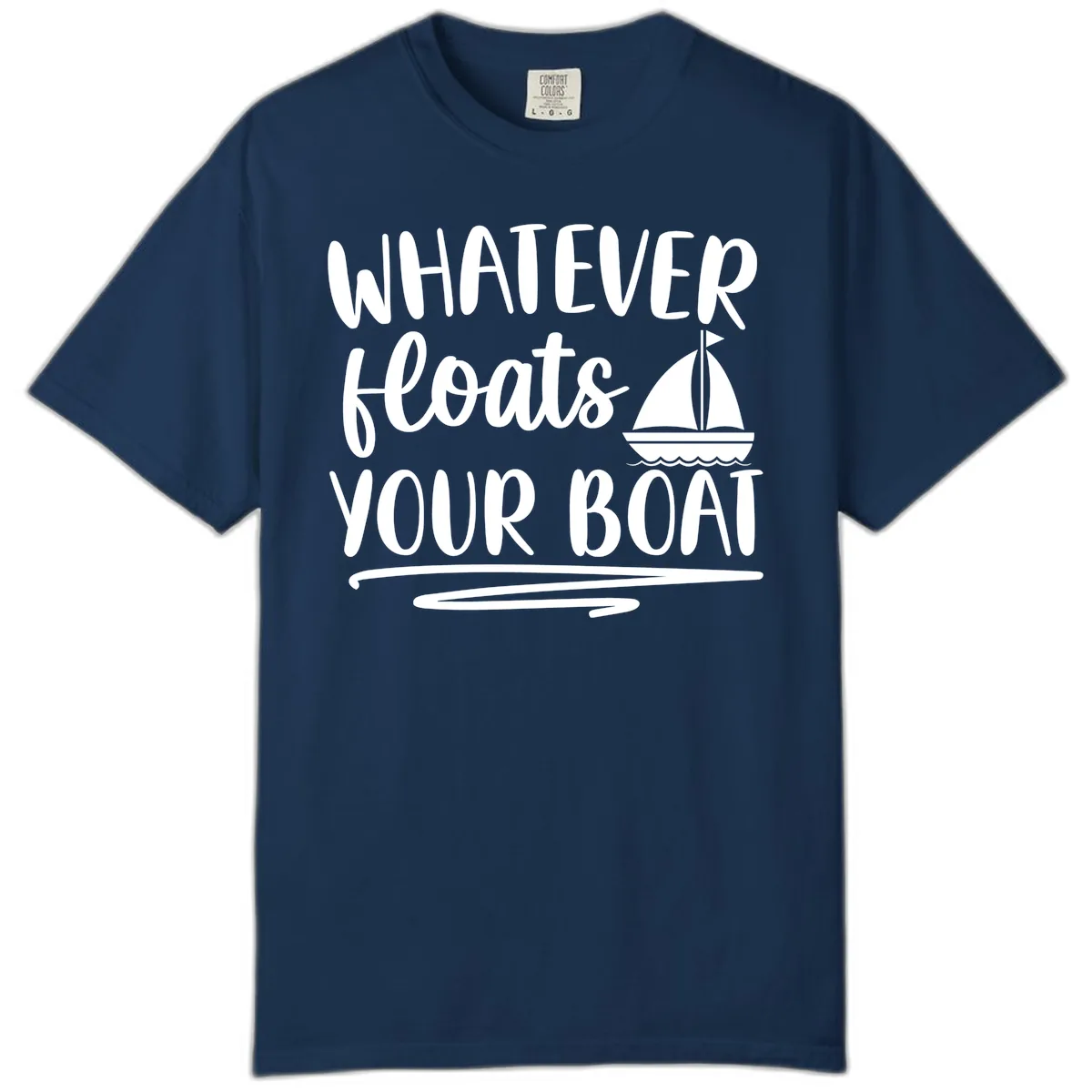 Whatever Floats Your Boat Design Comfort Color in Navy