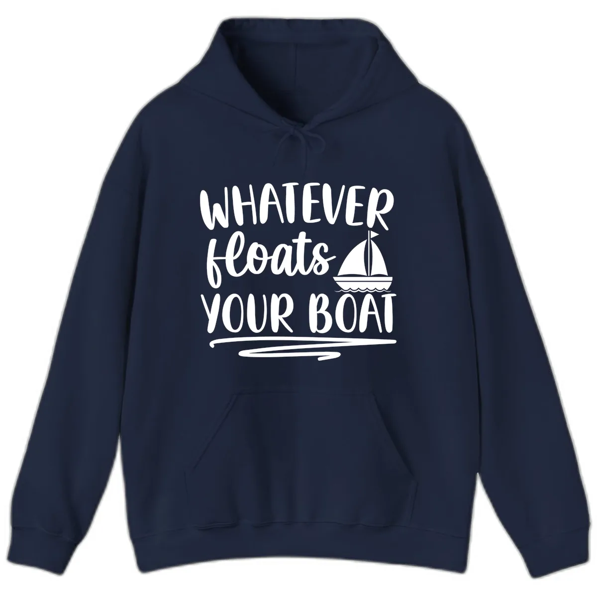 Whatever Floats Your Boat Design Hoodie in Navy
