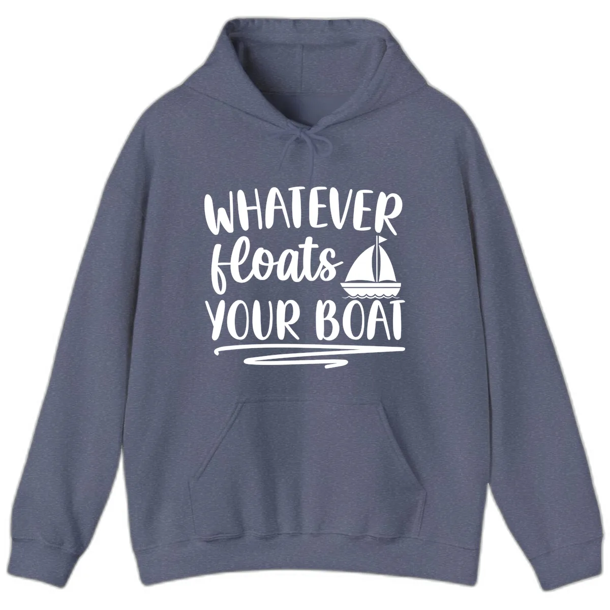 Whatever Floats Your Boat Design Hoodie in Heather Navy