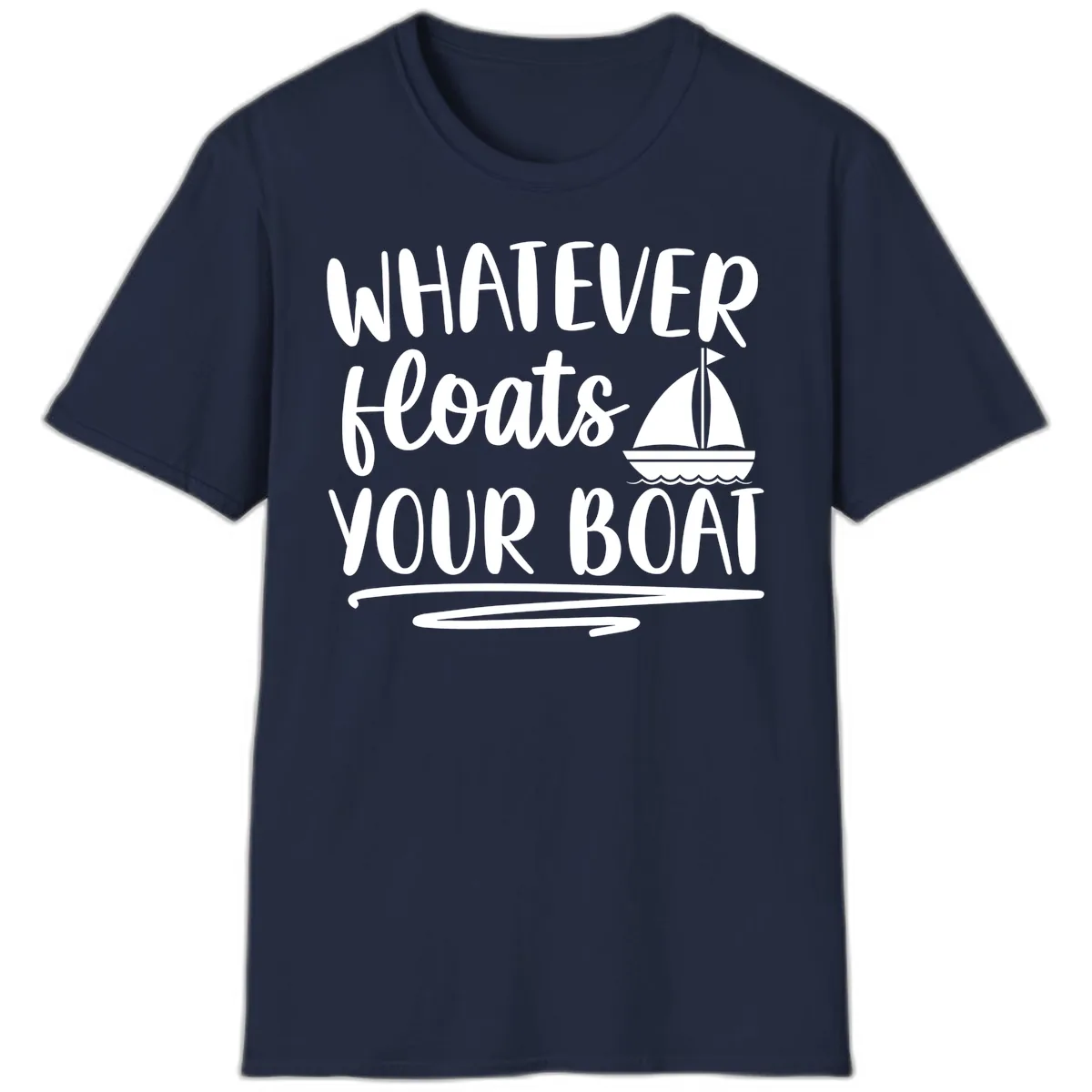 Whatever Floats Your Boat Design T-Shirt in Navy
