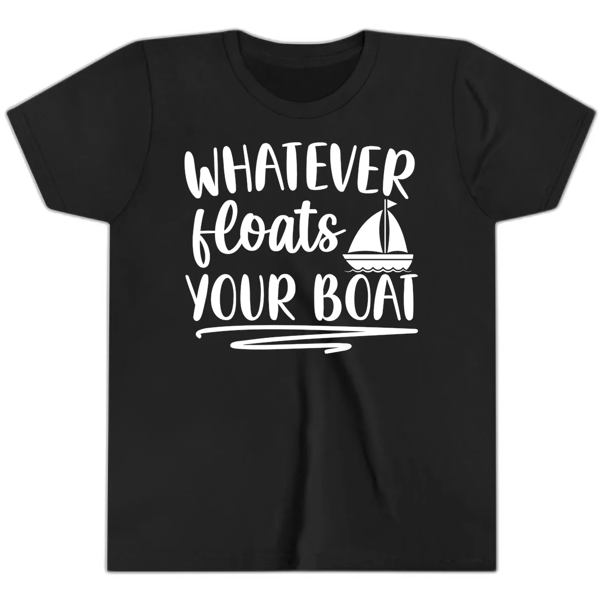 Whatever Floats Your Boat Design Youth T-Shirt in Black
