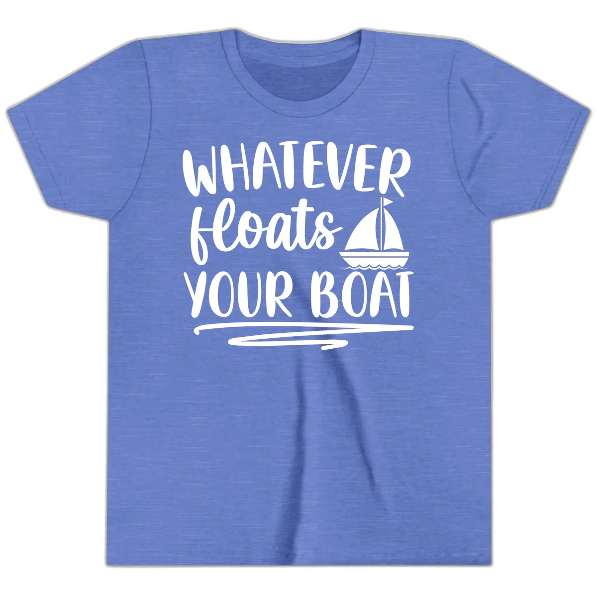 Whatever Floats Your Boat Design Youth T-Shirt in Heather Columbia Blue