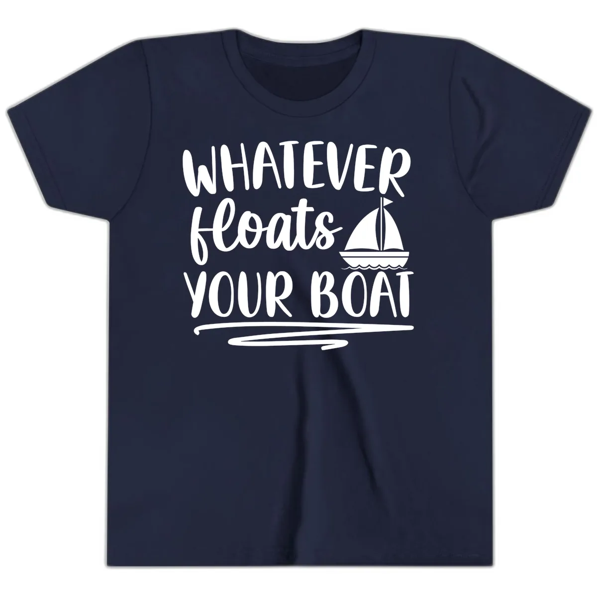Whatever Floats Your Boat Design Youth T-Shirt in Navy
