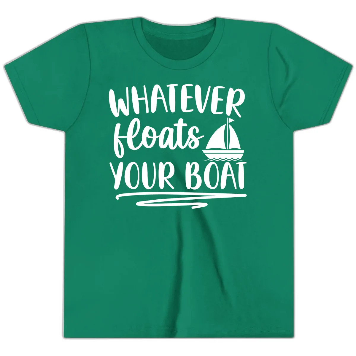 Whatever Floats Your Boat Design Youth T-Shirt in Kelly