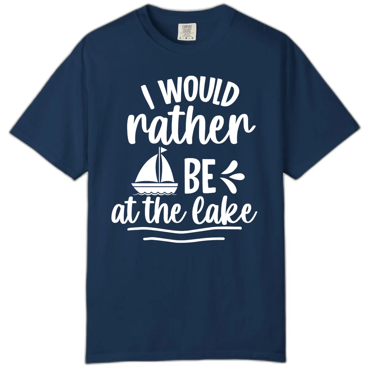 I Would Rather Be At The Lake Comfort Color in Navy