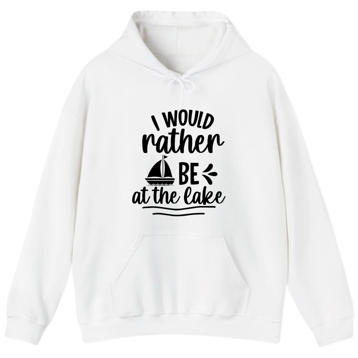 I Would Rather Be At The Lake Hoodie in White