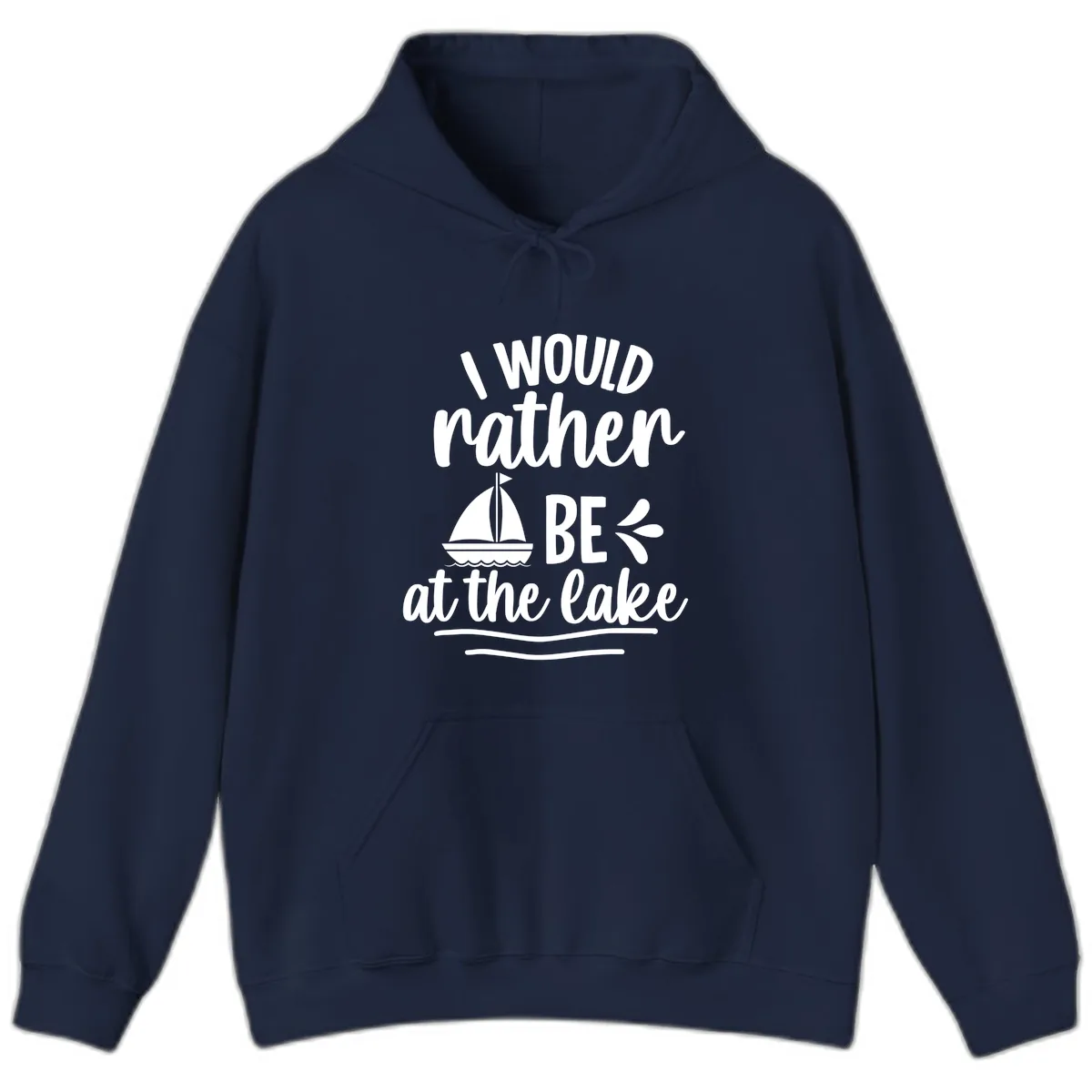 I Would Rather Be At The Lake Hoodie in Navy