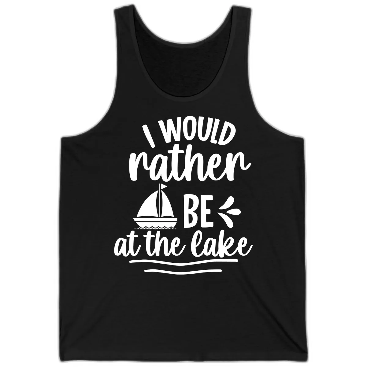 I Would Rather Be At The Lake Tank in Black