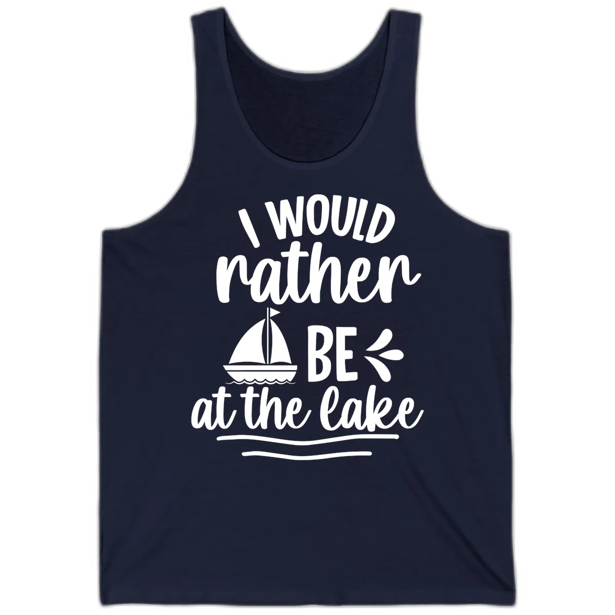 I Would Rather Be At The Lake Tank in Navy
