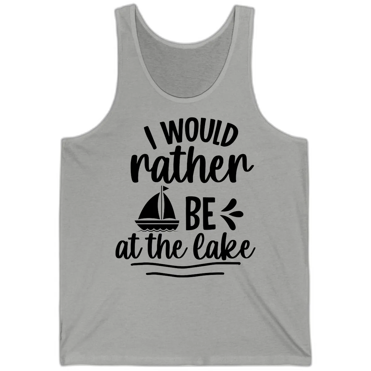 I Would Rather Be At The Lake Tank in Athletic Heather