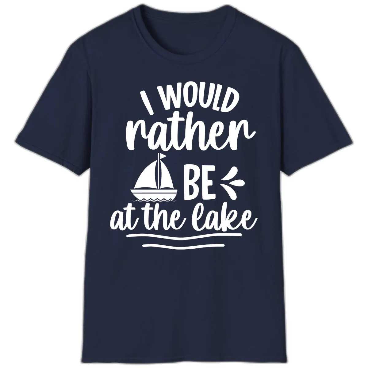 I Would Rather Be At The Lake T-Shirt in Navy