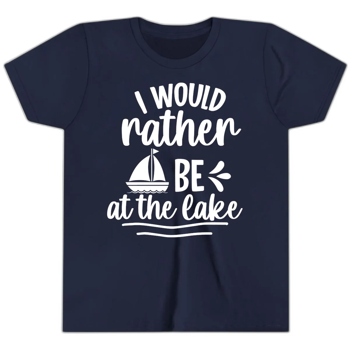 I Would Rather Be At The Lake Youth T-Shirt in Navy