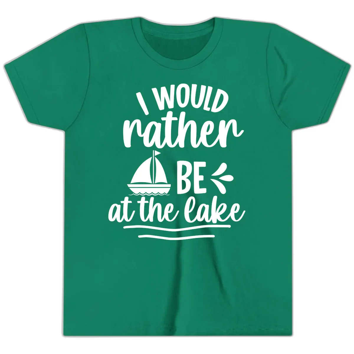 I Would Rather Be At The Lake Youth T-Shirt in Kelly