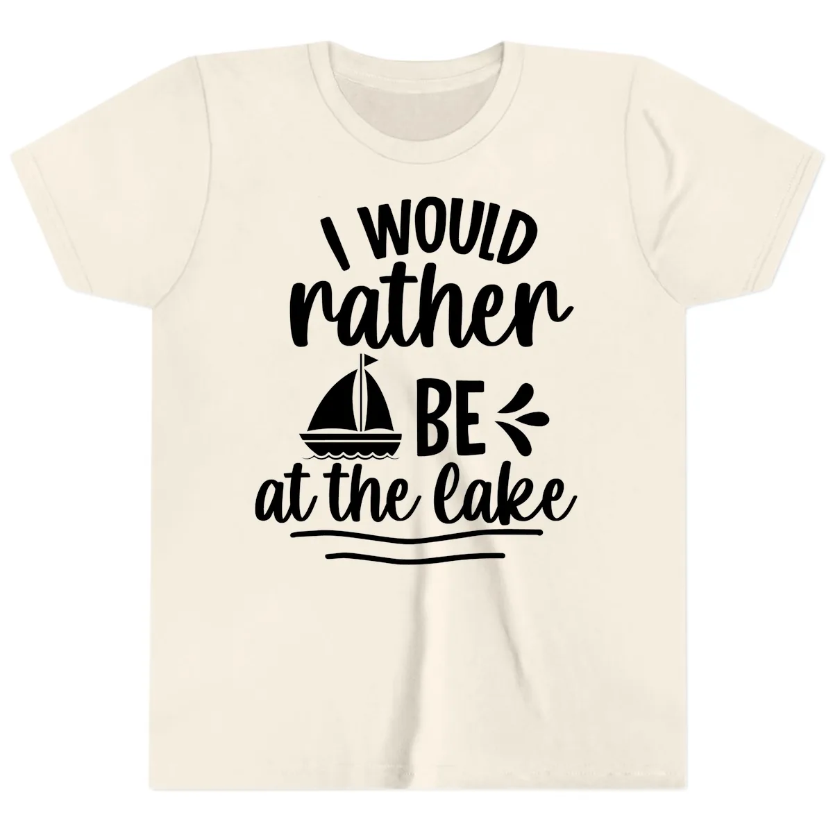 I Would Rather Be At The Lake Youth T-Shirt in Natural