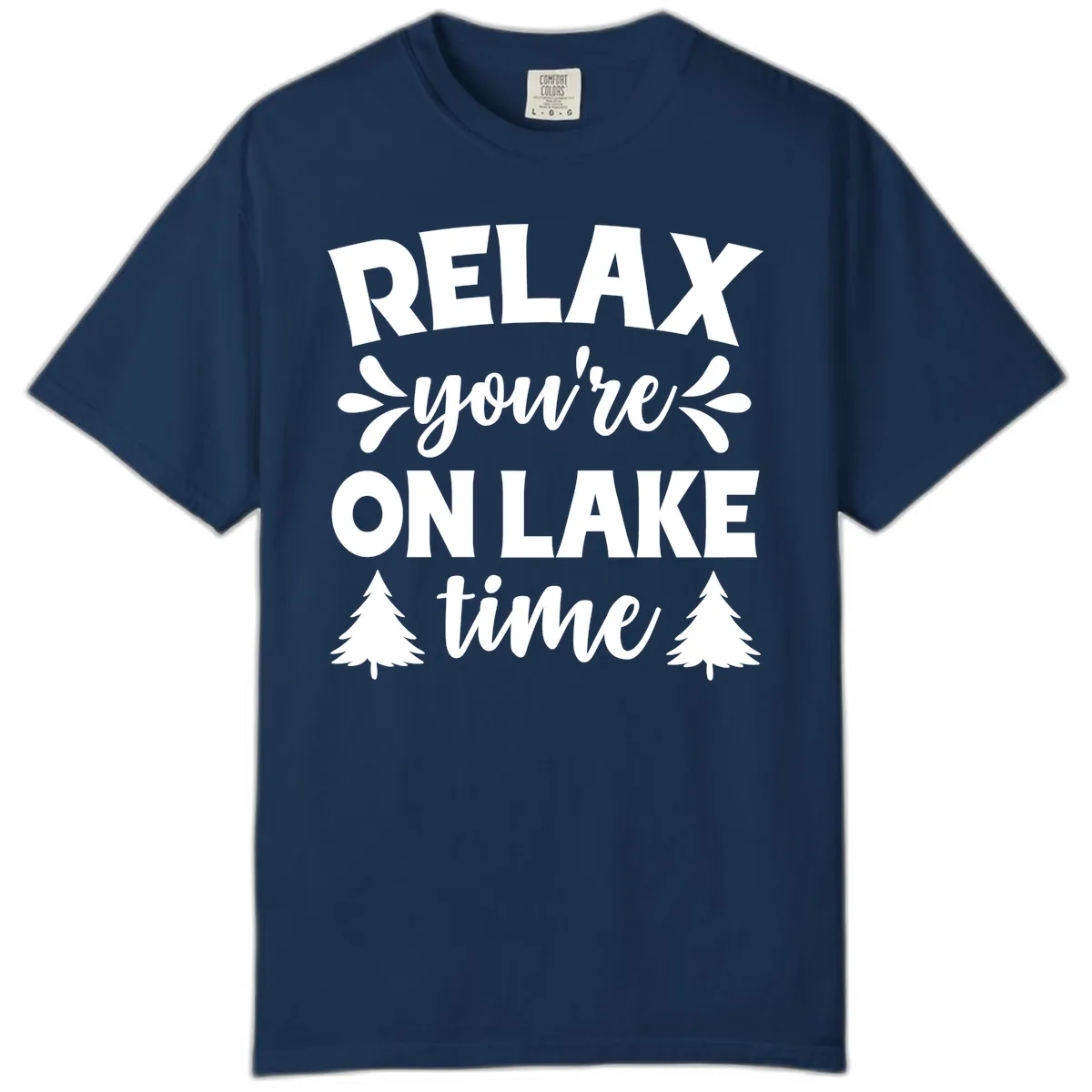 Relax You're On Lake Time Comfort Color in Navy