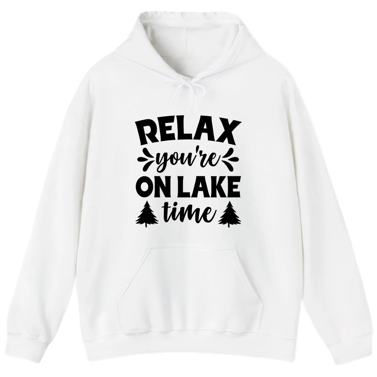 Relax You're On Lake Time Hoodie in White