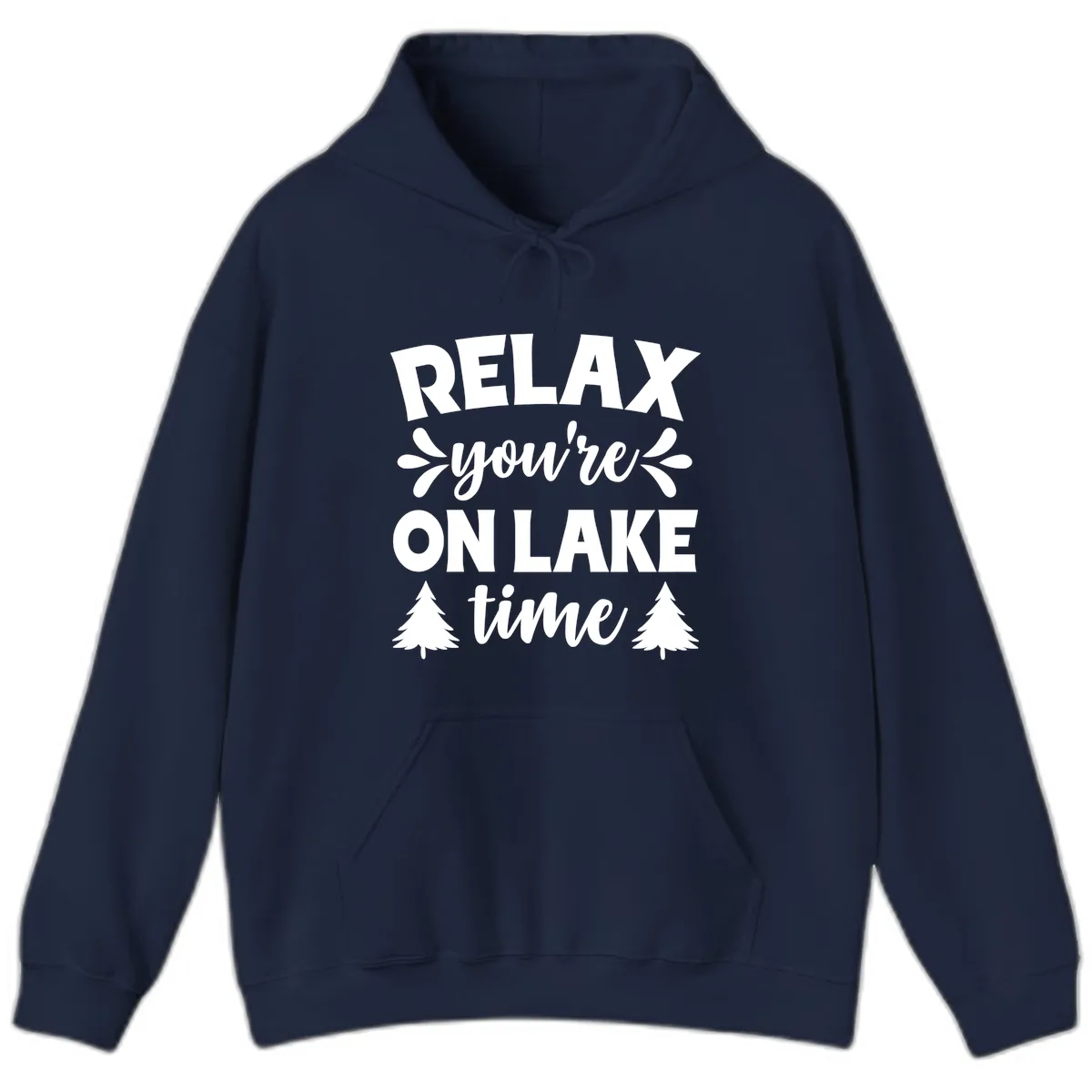 Relax You're On Lake Time Hoodie in Navy