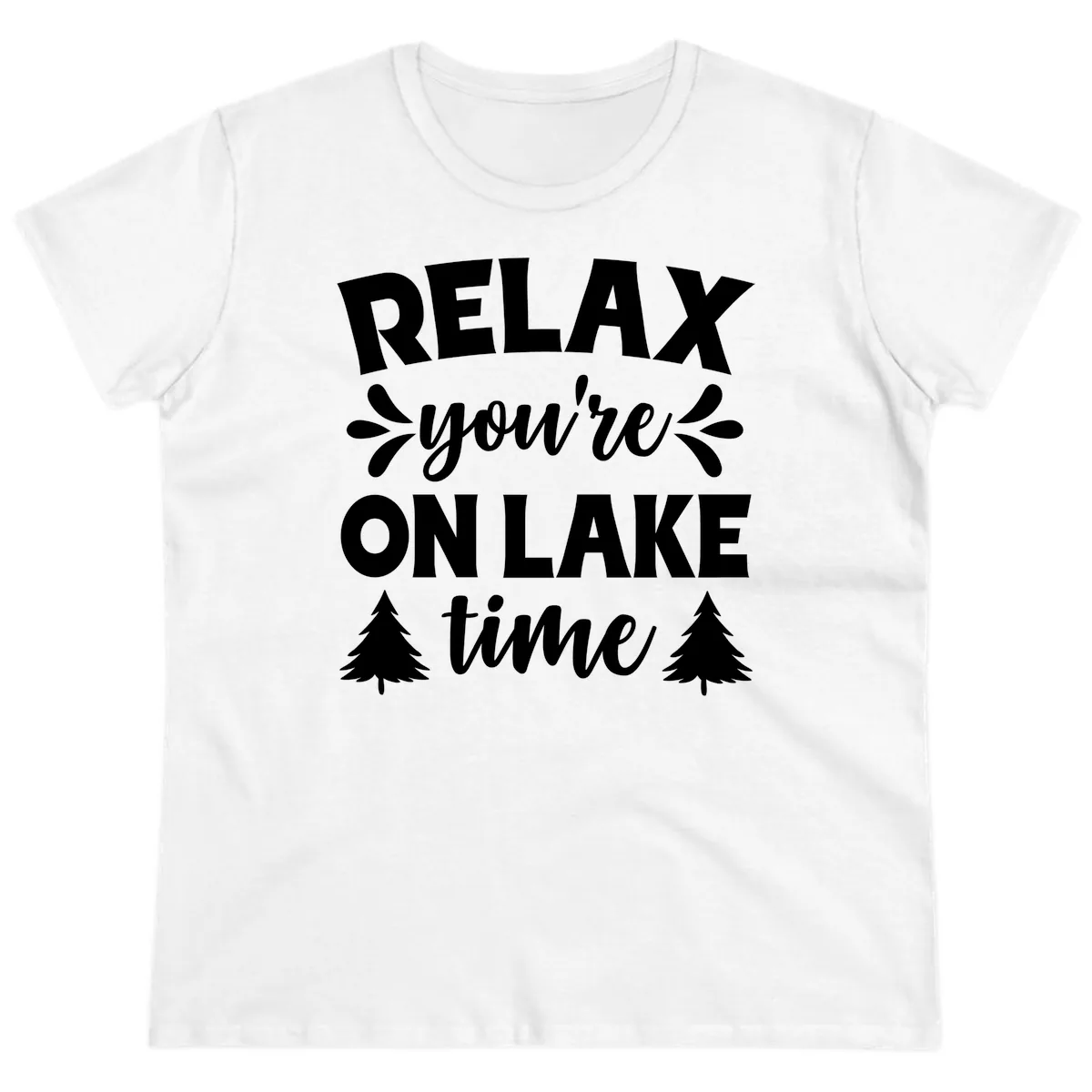 Relax You're On Lake Time Ladies Tee in White