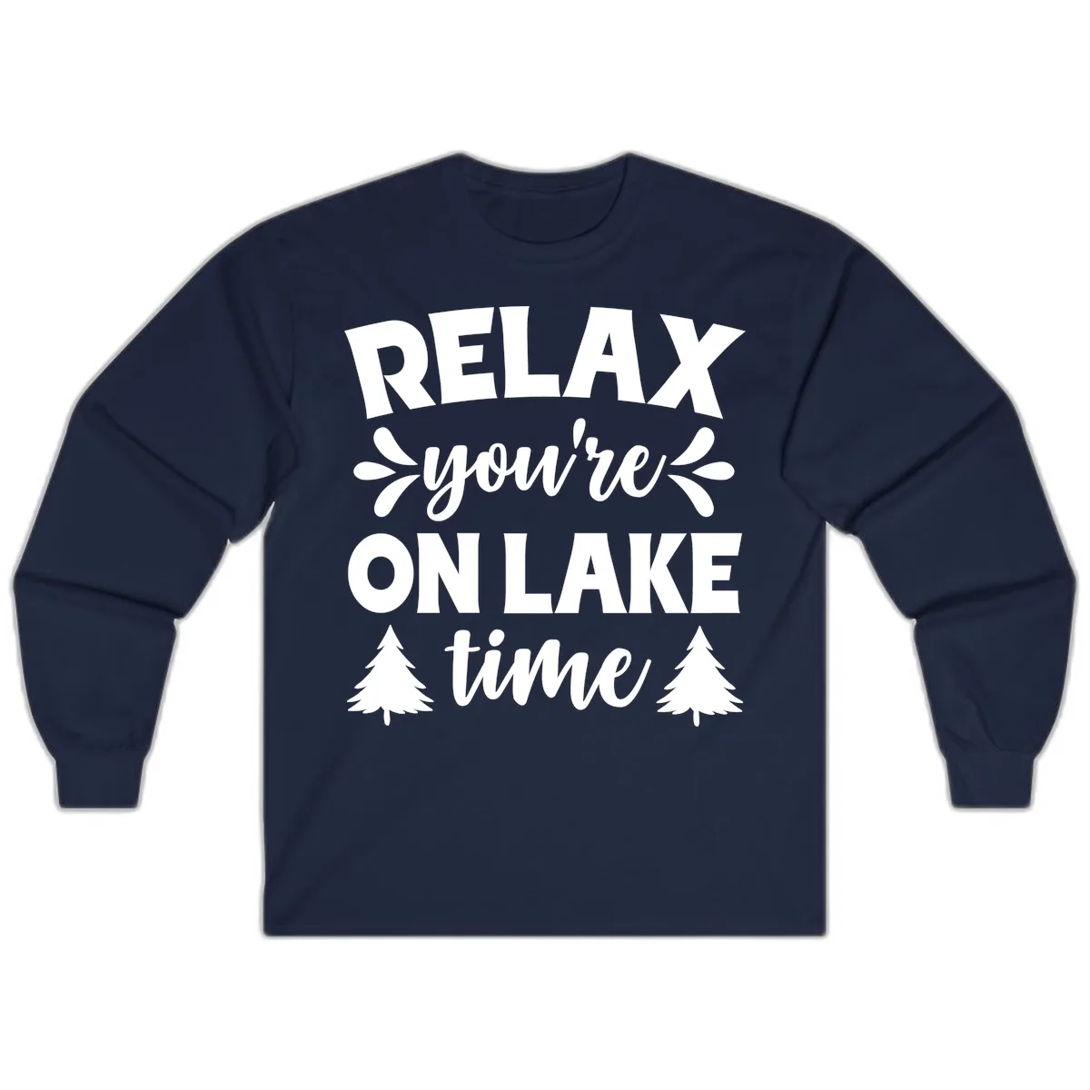 Relax You're On Lake Time Long Sleeve in Navy
