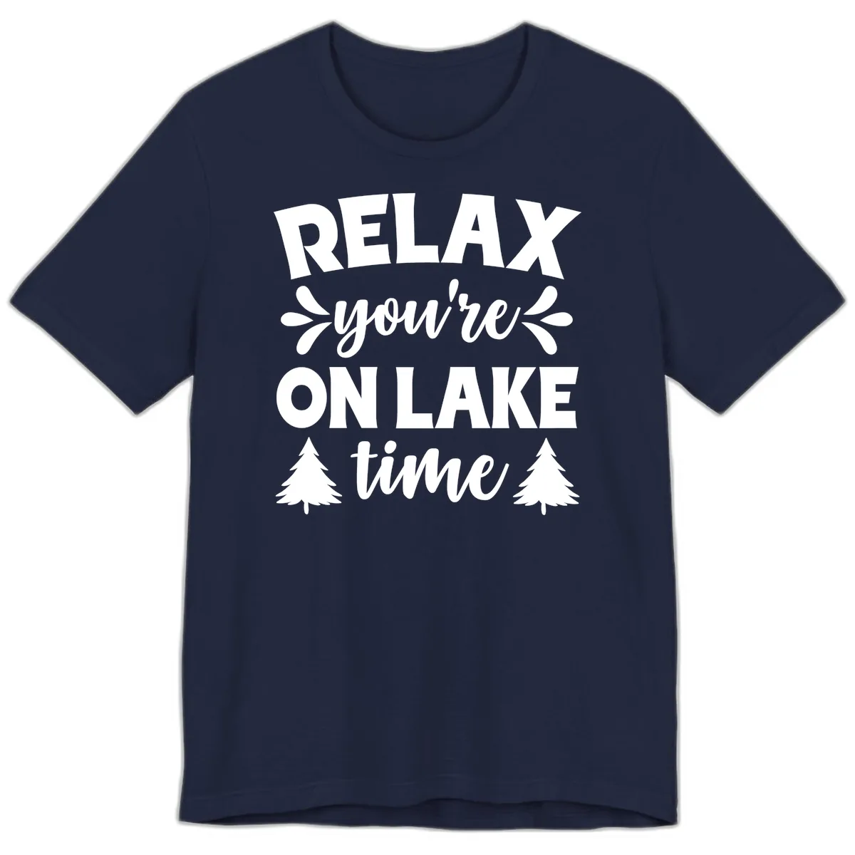 Relax You're On Lake Time Premium T-Shirt in Navy