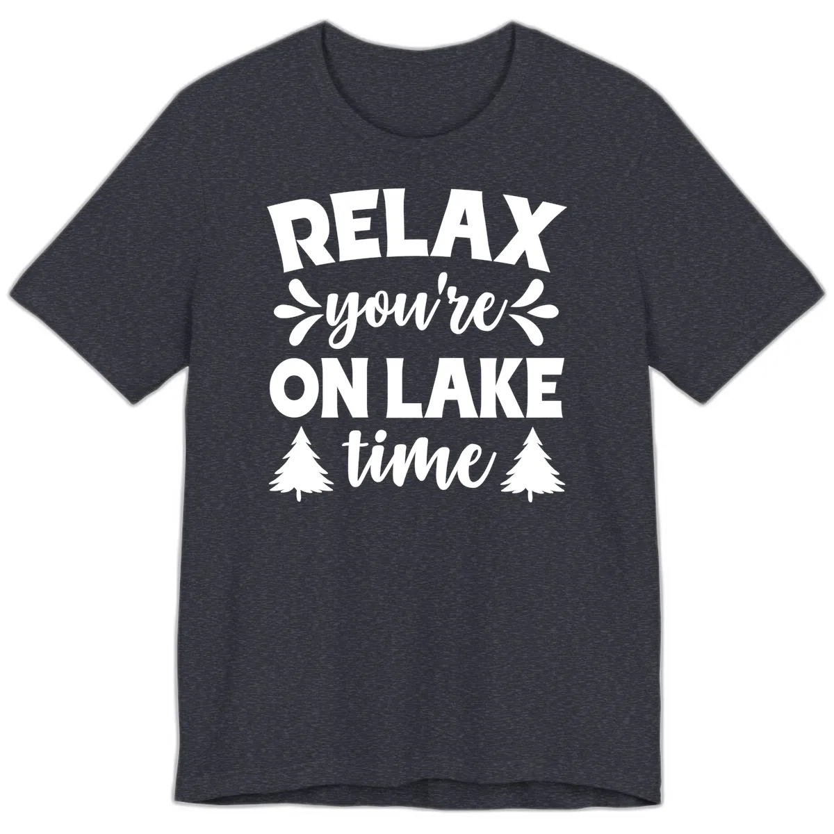 Relax You're On Lake Time Premium T-Shirt in Heather Navy