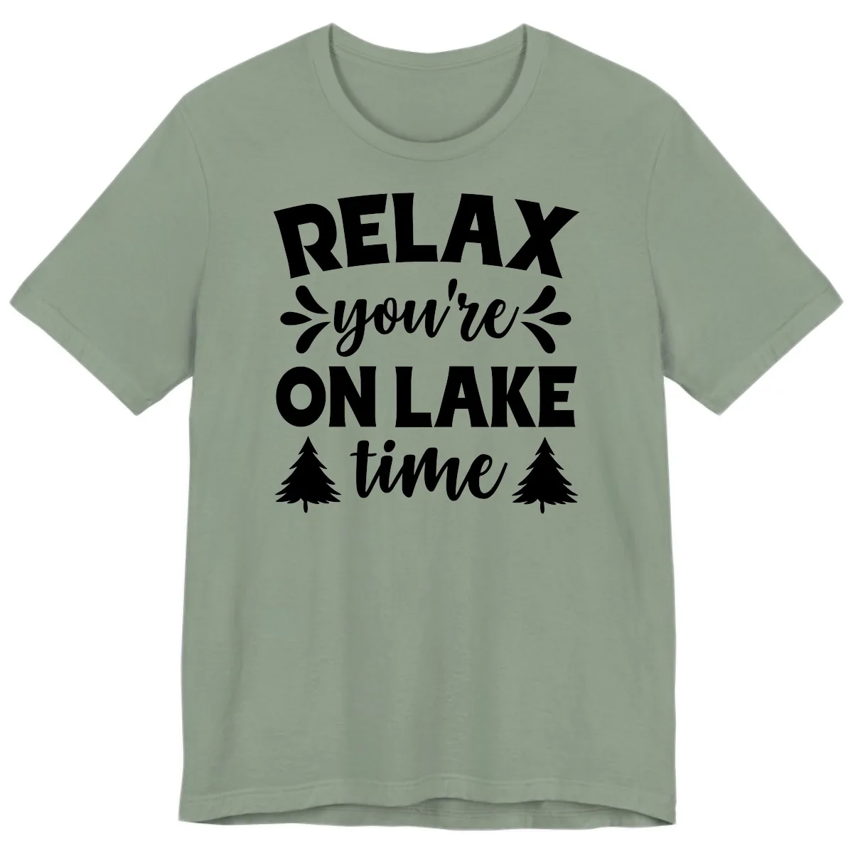 Relax You're On Lake Time Premium T-Shirt in Sage