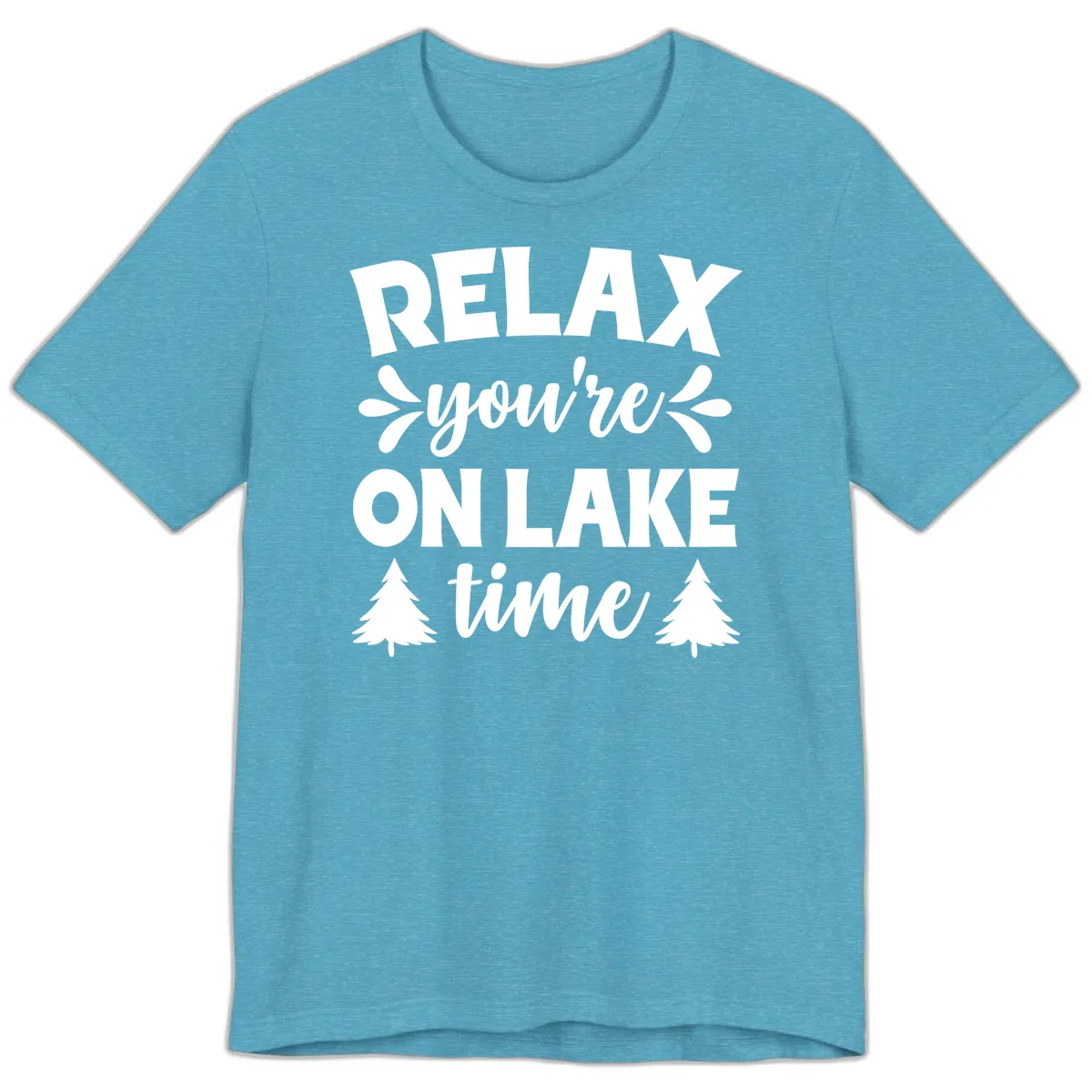 Relax You're On Lake Time Premium T-Shirt in Heather Aqua