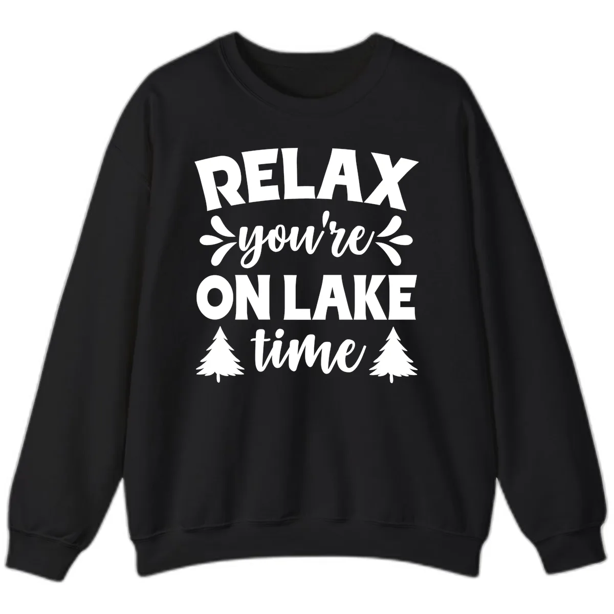Relax You're On Lake Time Sweatshirt in Black