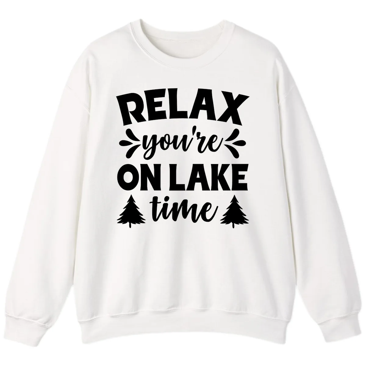 Relax You're On Lake Time Sweatshirt in White