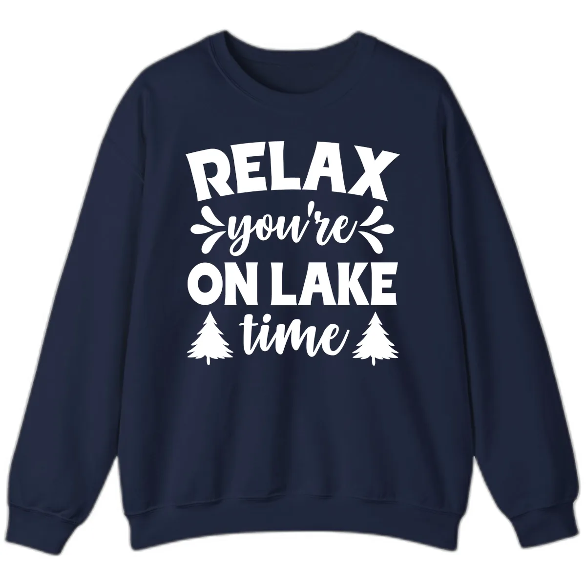 Relax You're On Lake Time Sweatshirt in Navy