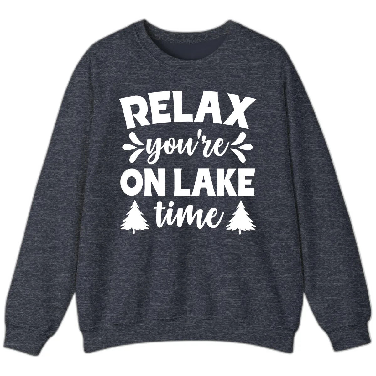 Relax You're On Lake Time Sweatshirt in Heather Sport Dark Navy