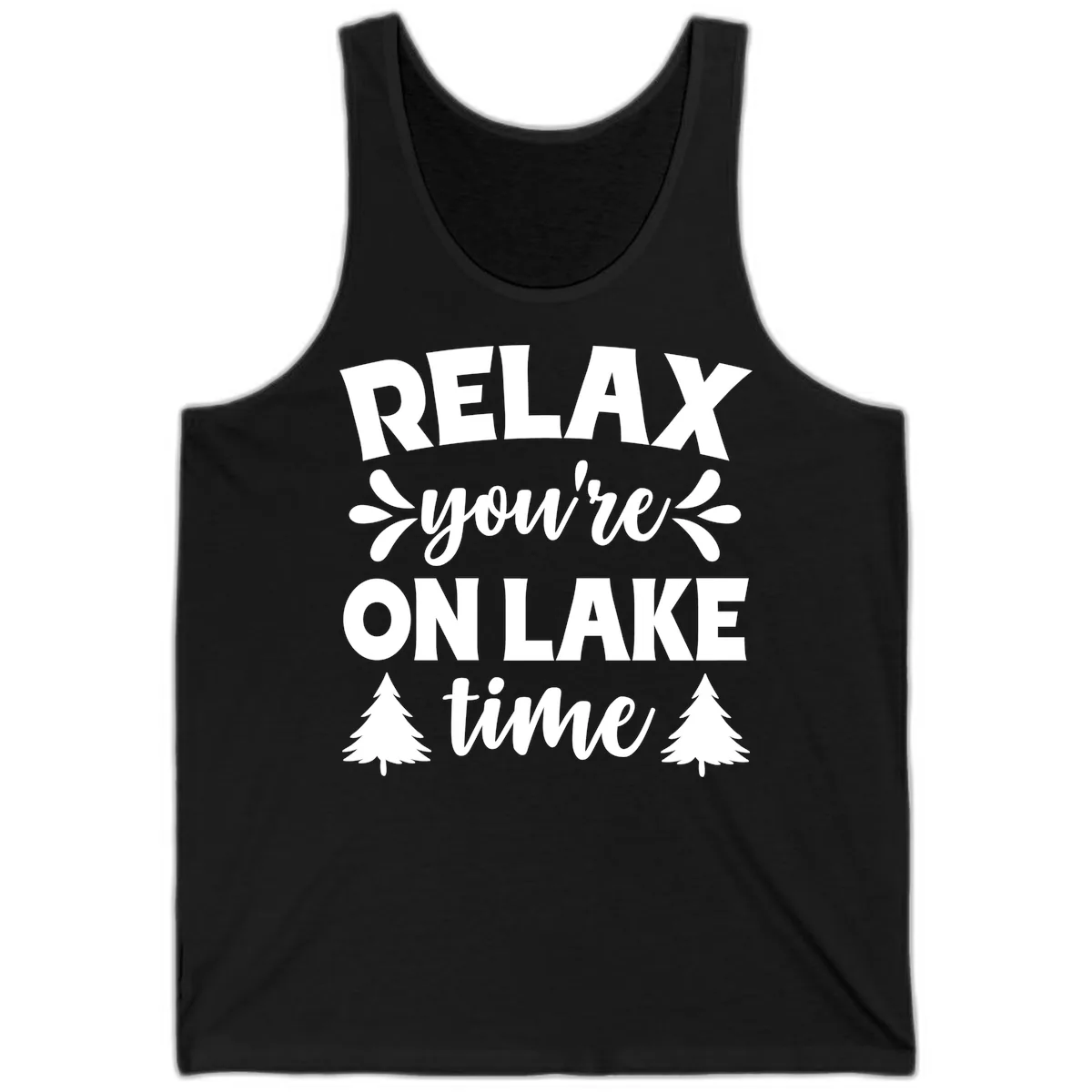 Relax You're On Lake Time Tank in Black