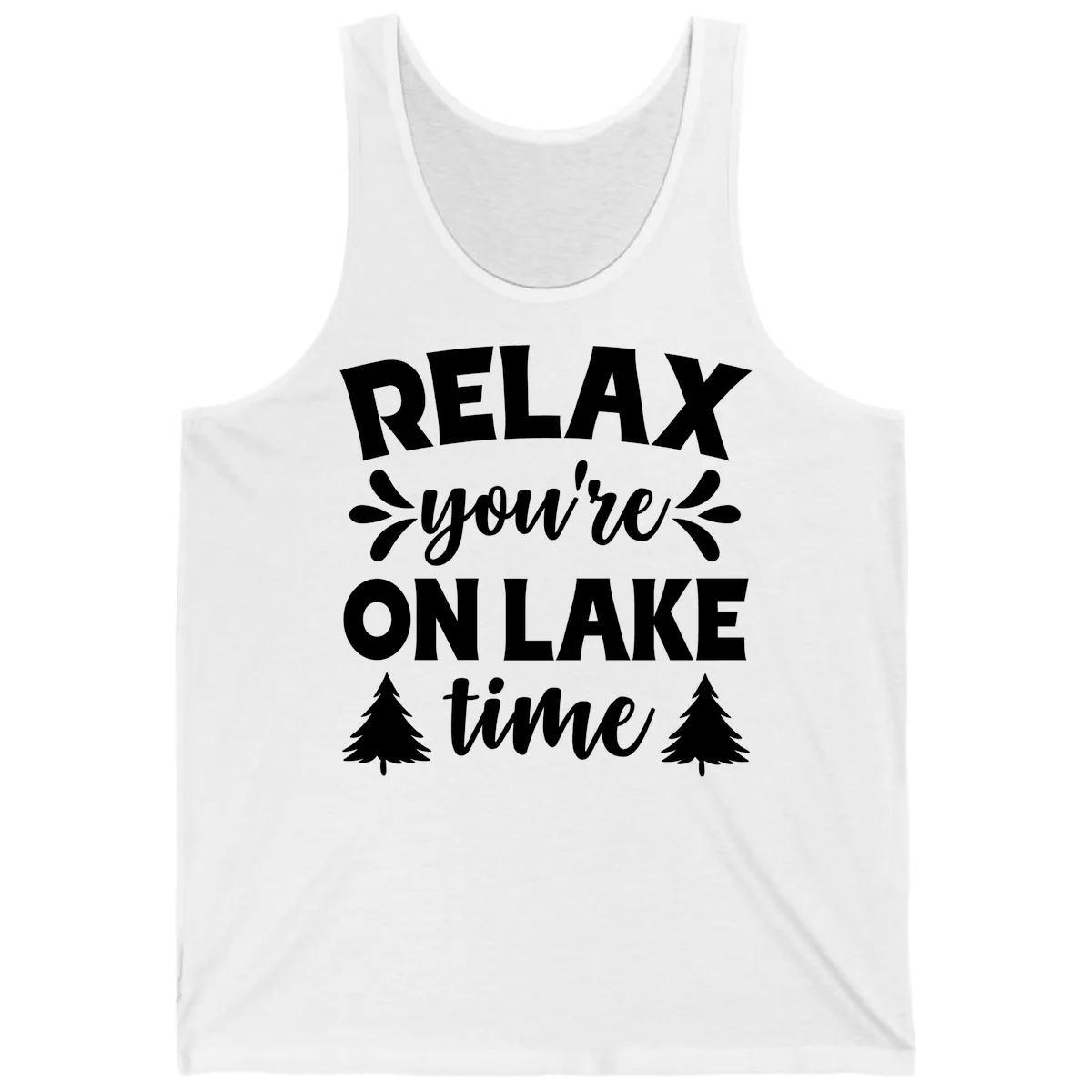 Relax You're On Lake Time Tank in White