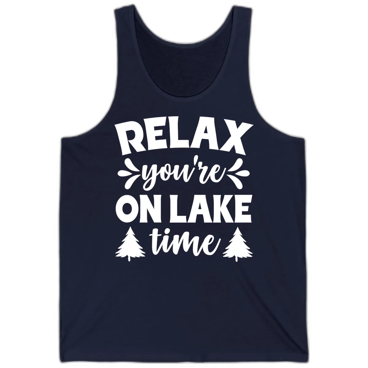 Relax You're On Lake Time Tank in Navy
