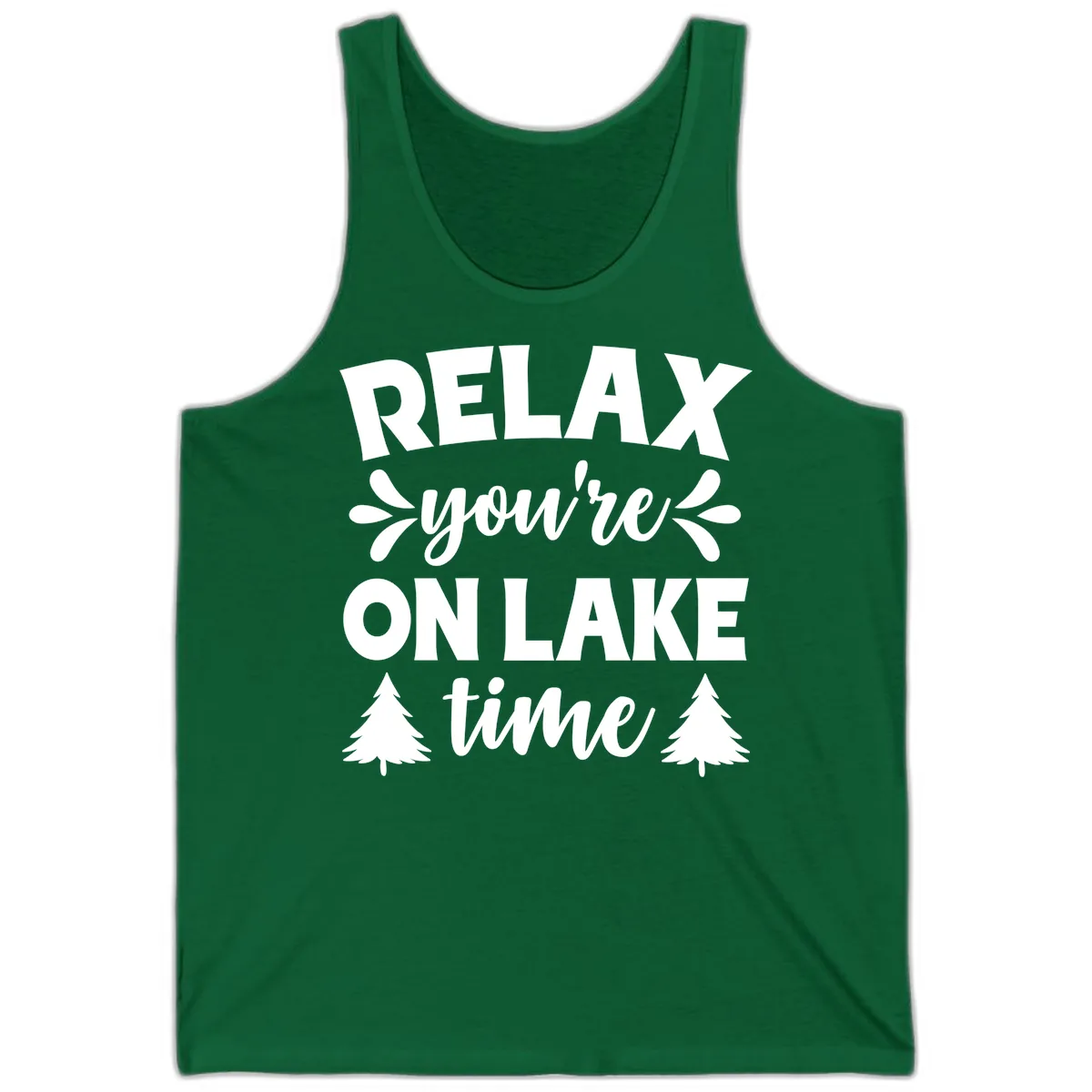 Relax You're On Lake Time Tank in Kelly