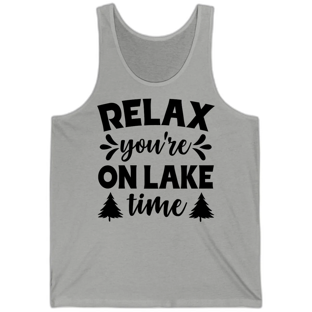Relax You're On Lake Time Tank in Athletic Heather