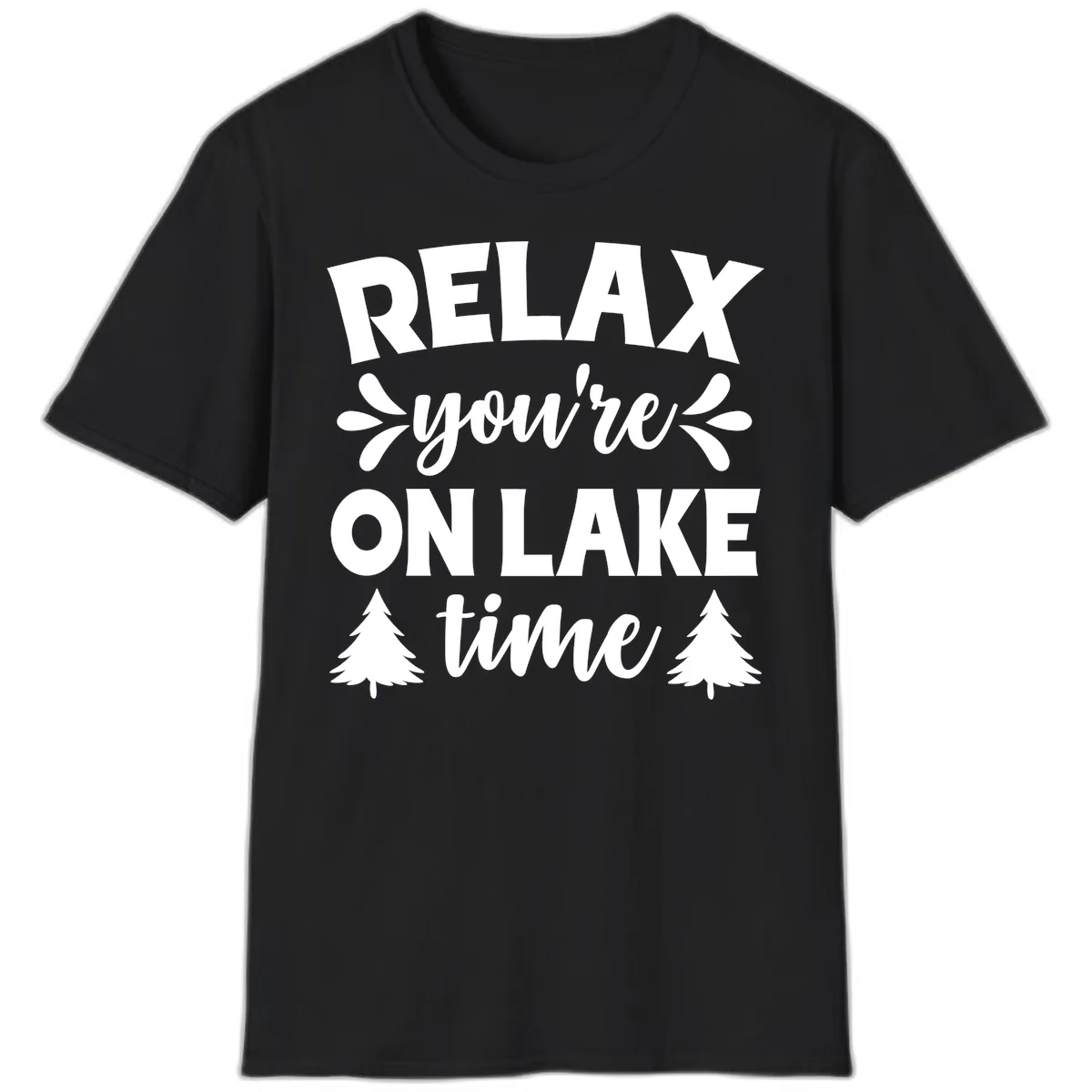 Relax You're On Lake Time T-Shirt in Black