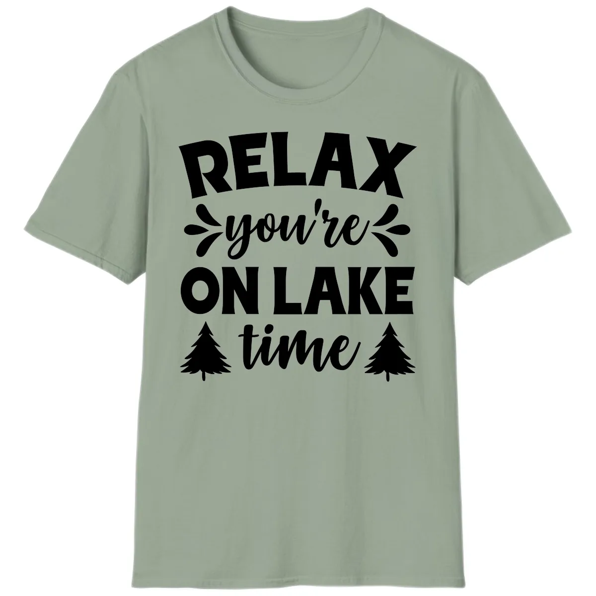 Relax You're On Lake Time T-Shirt in Sage