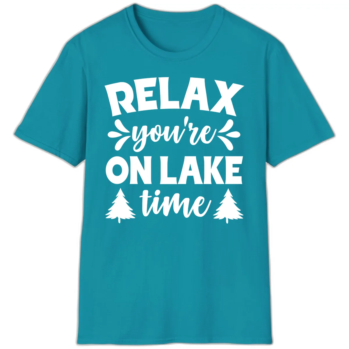 Relax You're On Lake Time T-Shirt in Tropical Blue