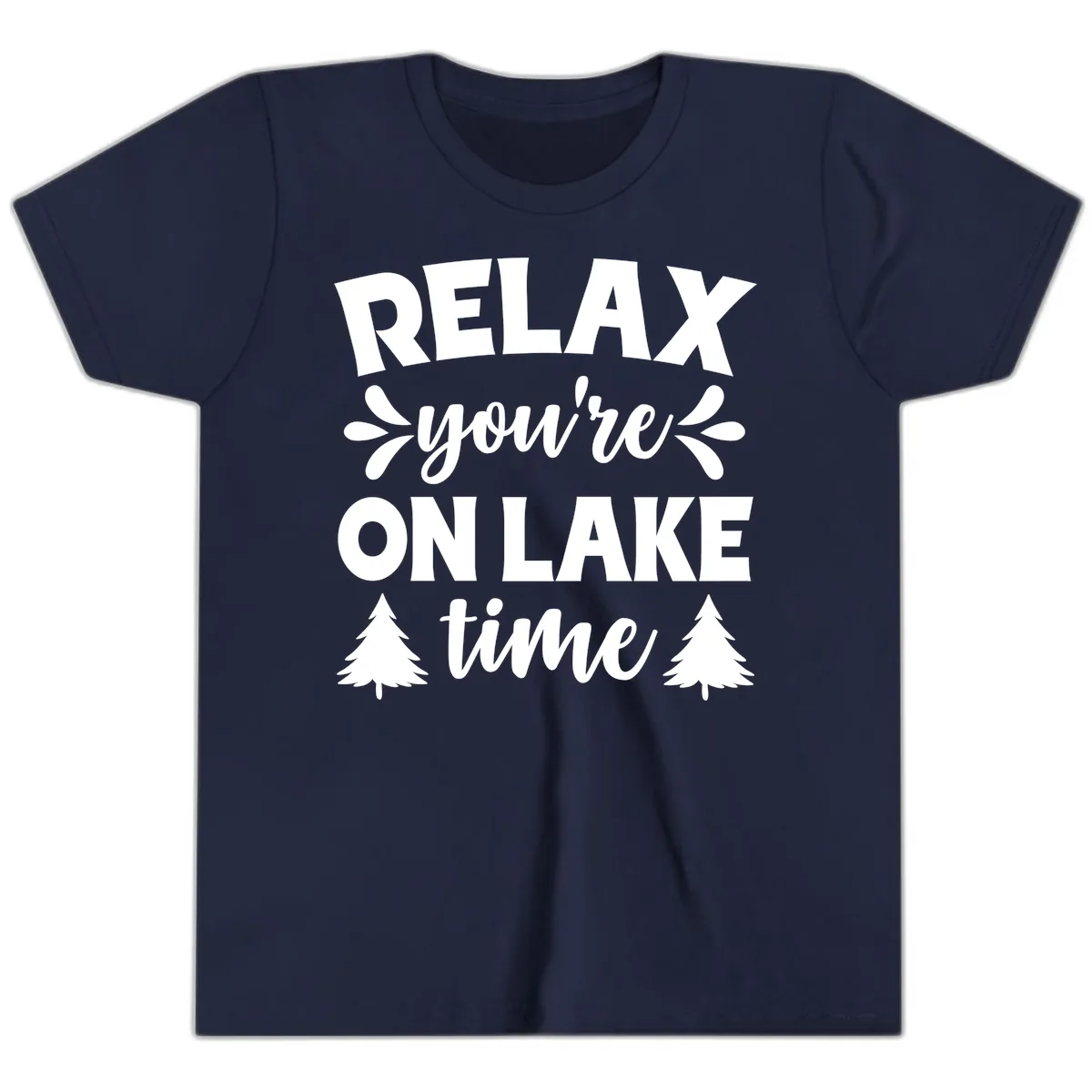 Relax You're On Lake Time Youth T-Shirt in Navy