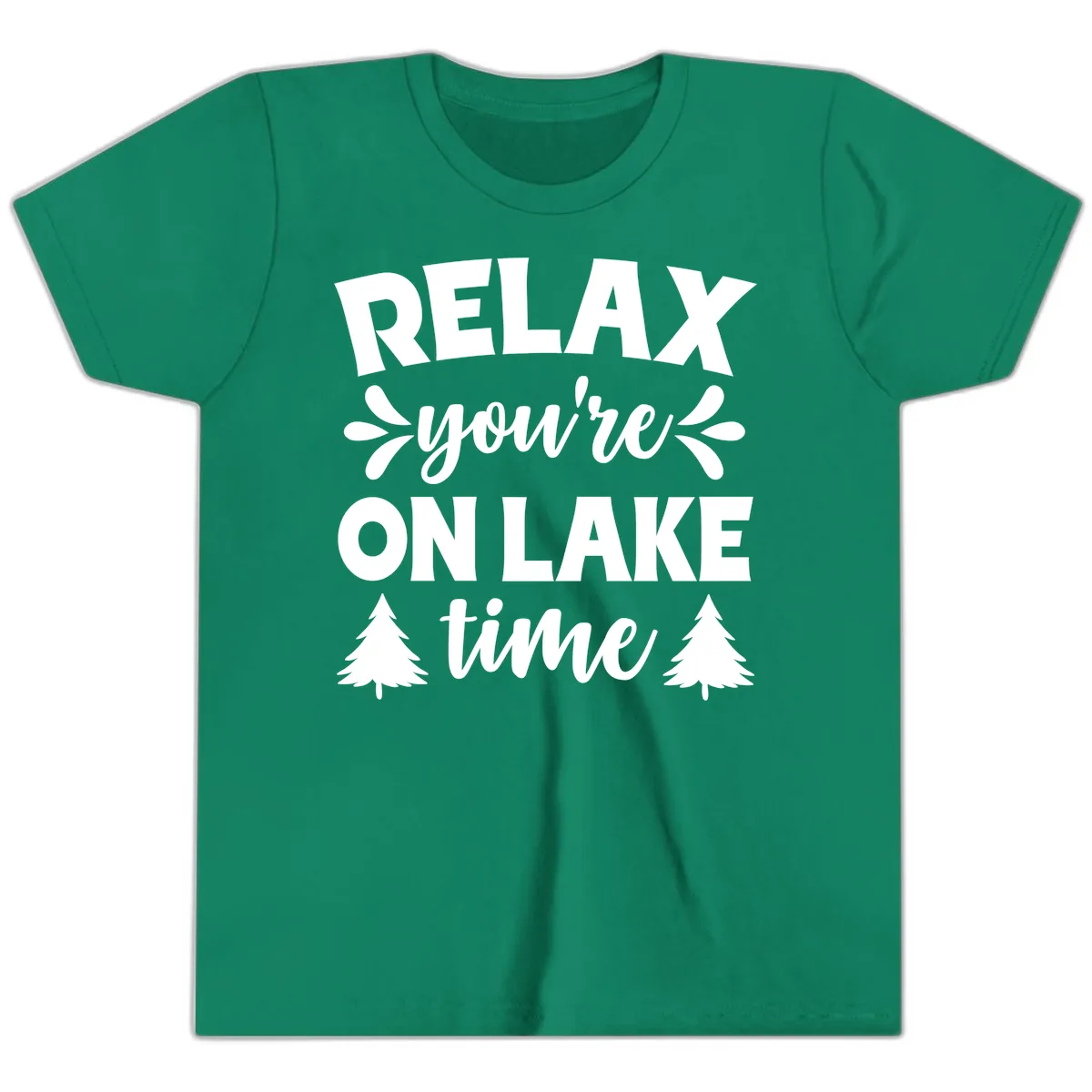 Relax You're On Lake Time Youth T-Shirt in Kelly