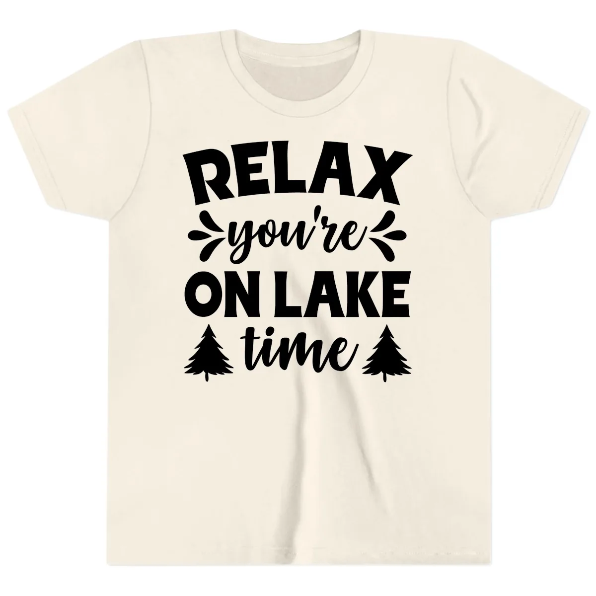 Relax You're On Lake Time Youth T-Shirt in Natural